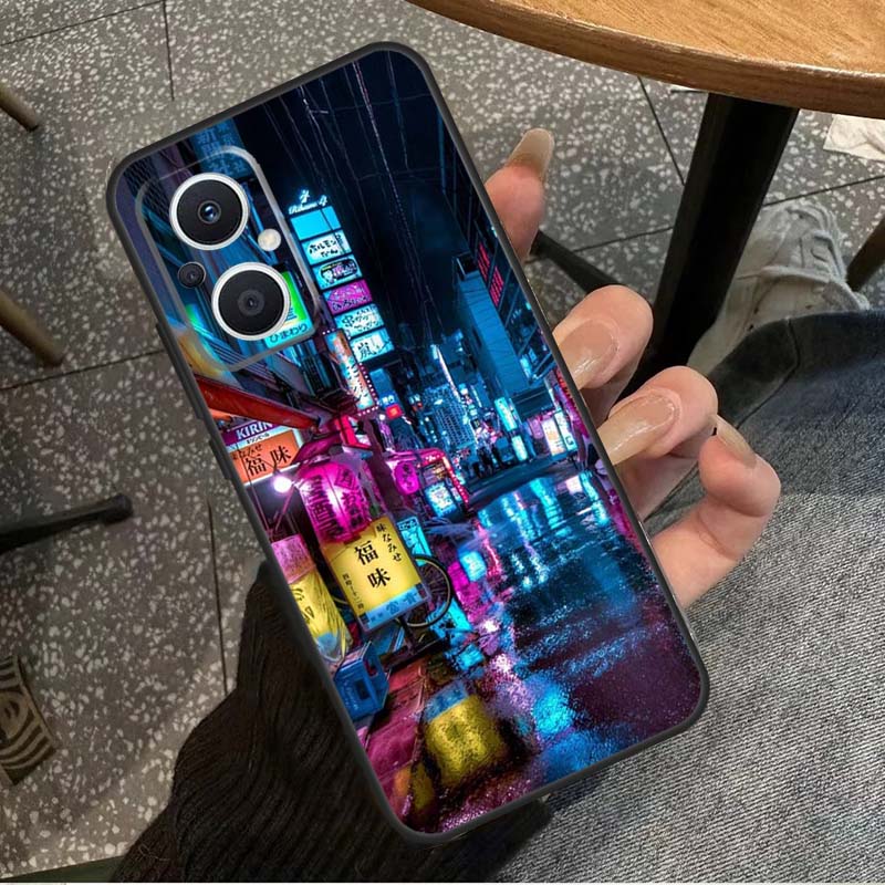 Japanese Night City Aesthetic For OPPO Reno 7 8 Lite 8T 14F 13F 11F 12F 10 11 12 13 14 Pro OPPO Find X9 X8 X5 X6 Pro Case