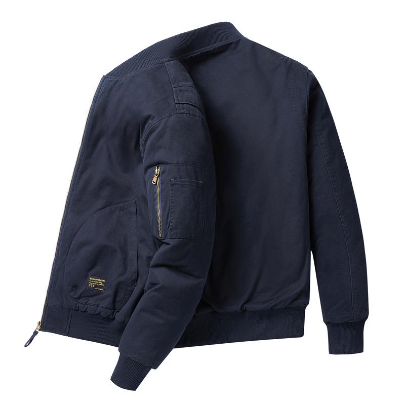 Men's Military-Style Cotton Padded Flight Jacket - Retro Casual Workwear for Autumn/Winter