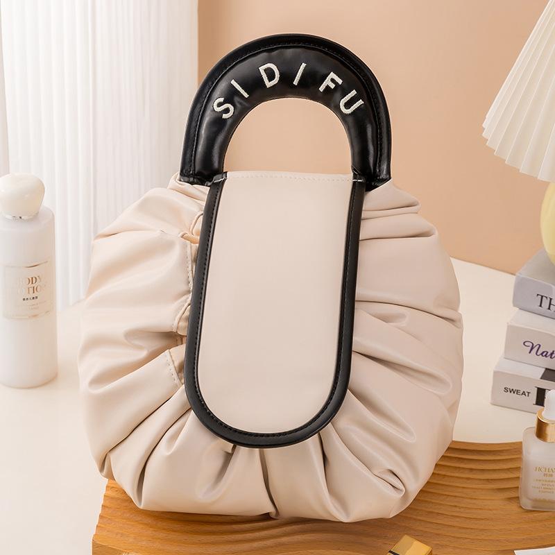 Trendy Large Capacity Waterproof Travel Makeup Bag Drawstring Foldable Bag Wash