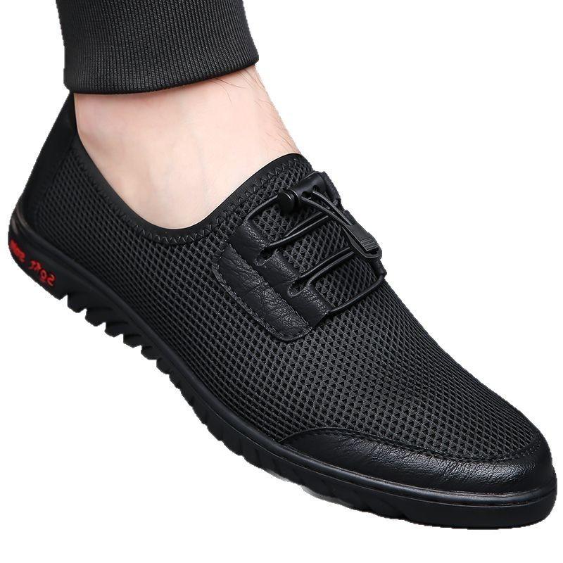 Mode Sommer Mesh Atmungsaktive Flache Schuhe für Herren Mode Slipper Loafer für Herren Leichte Bequeme Fahrschuhe Tennisschuhe Sneaker
