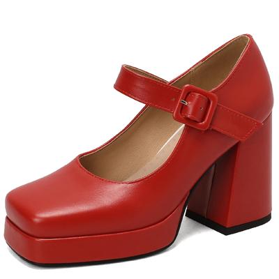 Escarpins élégants à talons hauts pour femme, chaussures Mary Janes à plateforme, grande taille 45, noir, rouge, blanc, chaussures de danse à talons pour femmes, chaussures de mariage