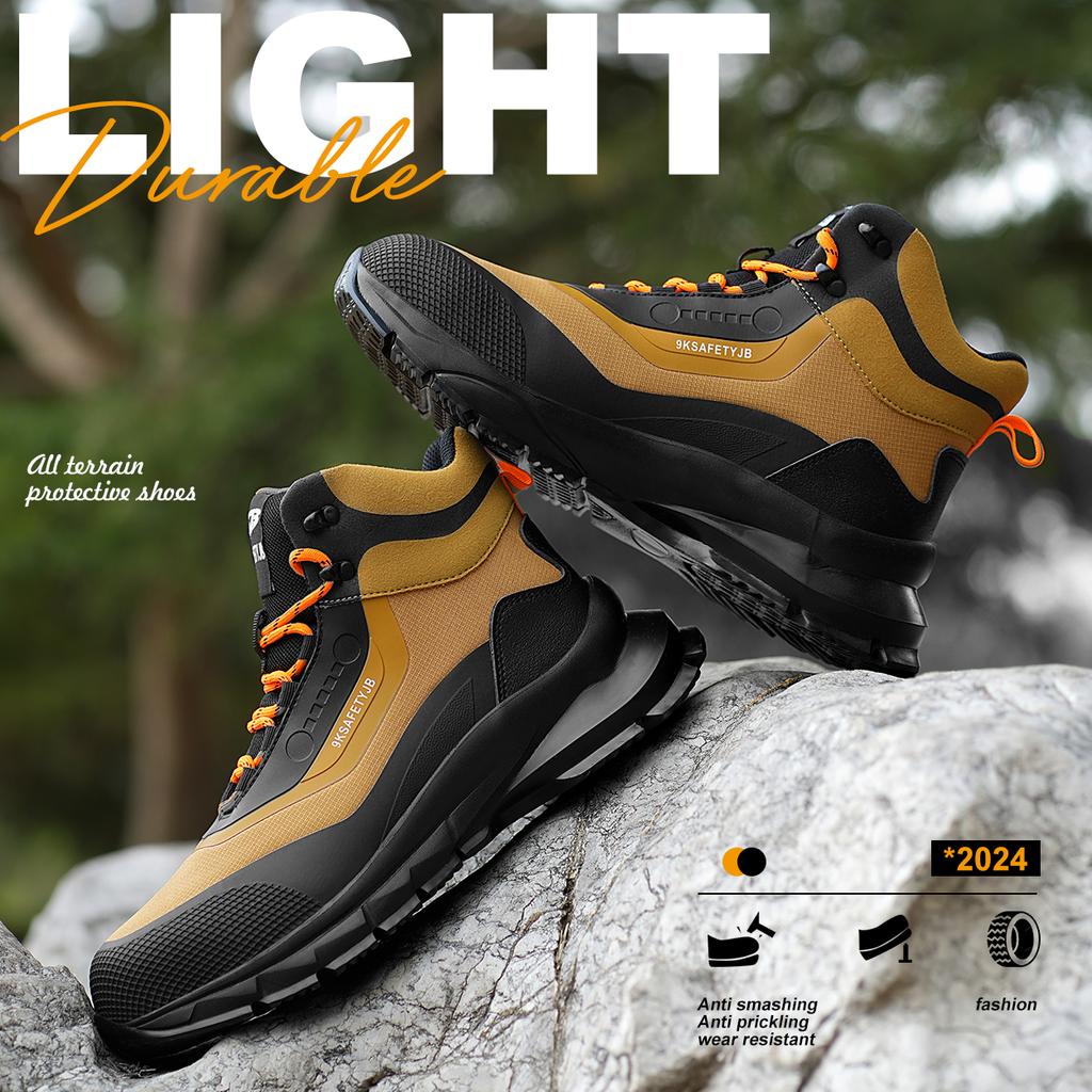 New Fashion Work Safety Boots Men Steel Toe Cap Lightweight Indestructible Boots Anti-puncture Construction Male Sneakers 37-48