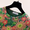 Tops Women Cotton Summer Large Size T-shirt Round Neck Loose Printed Casual Pullover T-shirt Top