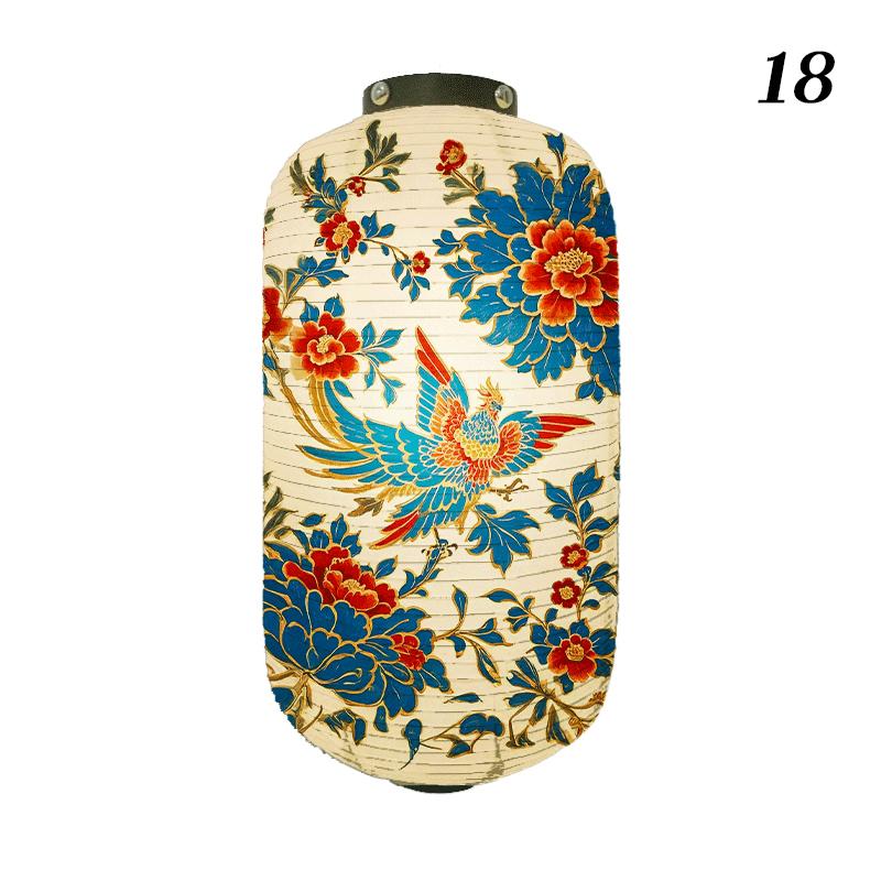 Oriental Style Festival Cloth Lanterns Antique Phoenix Printed Lantern Sushi Cuisine Advertising Sign Party Decoration Ornaments