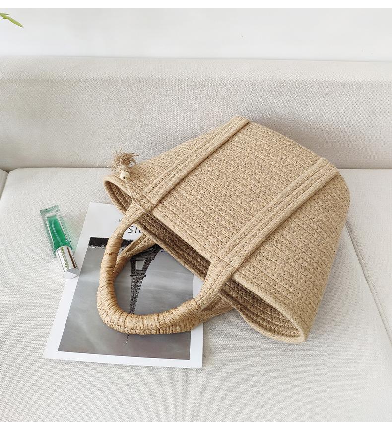 Women Handbags New Ins Simple Fashion Versatile Cotton Rope Woven Bag Straw Woven Bag Holiday Beach Bag Bags 2024 summer