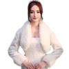 Jachetă bolero de mireasă de nuntă îngroșă, caldă, de pluș, pentru femei, guler cu rever, pentru petrecere de seară, haină învelită