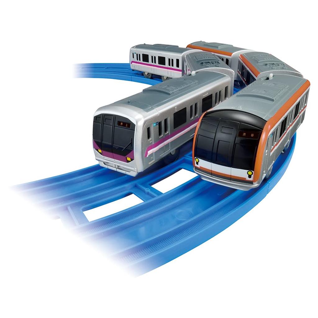 TAKARA TOMY Plarail Tokyo Metro Hanzomon Line 08 Series Yurakucho Line 10000 Series Double Set Train Toy Ages & Line/Fukutoshin 3+