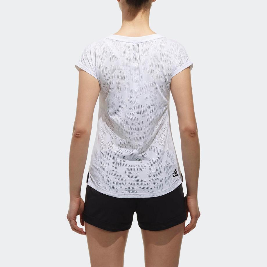 adidas Logo Print Crew Neck T-Shirt Women Tops White CZ2372