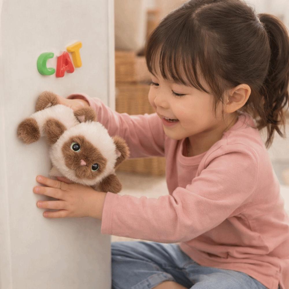 Soft Material Magnetic Plush Dolls Cute Design Prone Cartoon Animals Animal Plush Toy  Home Decor
