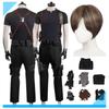 Leon Cos Kennedy Cosplay Kostüm Resident 4 Remake Oberteil Hose Gürtel Halloween Karneval Party Verkleidung Anzug