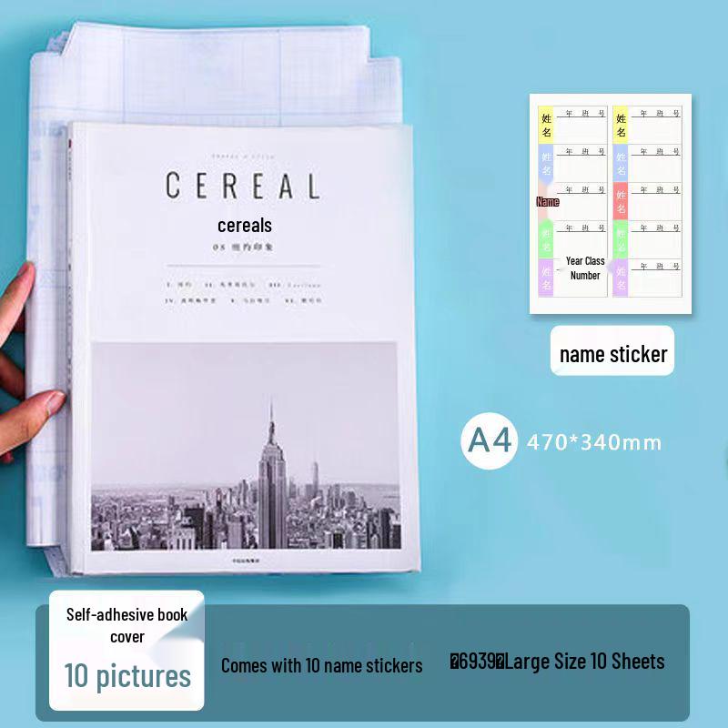 Transparent Frosted Self-Adhesive Book Cover - Student Textbook Protector, Waterproof, Stain-Proof, Eco-Friendly