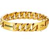 Starkes Metall Titan Massiver Stahl Halsband 32mm Edelstahl Gold Hundehalsband Beschriftung Individuelle Kette Bully Französisch Kampf Großer Hund