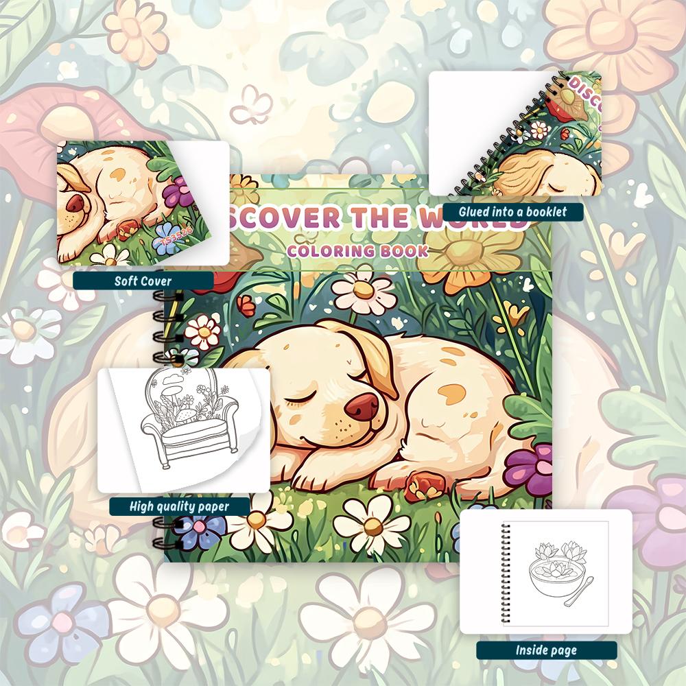 1pc,Puppy Colouring Book - Teen Colouring Book - 30 Sheets, 8.3x 8.3 inches, Adult Stress Relief, Birthday, Holiday Party Gift