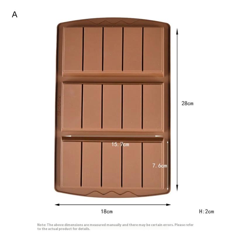 3-In-1 Chocolate Bar Molds Silicone Bars Break Apart Wax Melt Mould Easy Release Rectangle Durable
