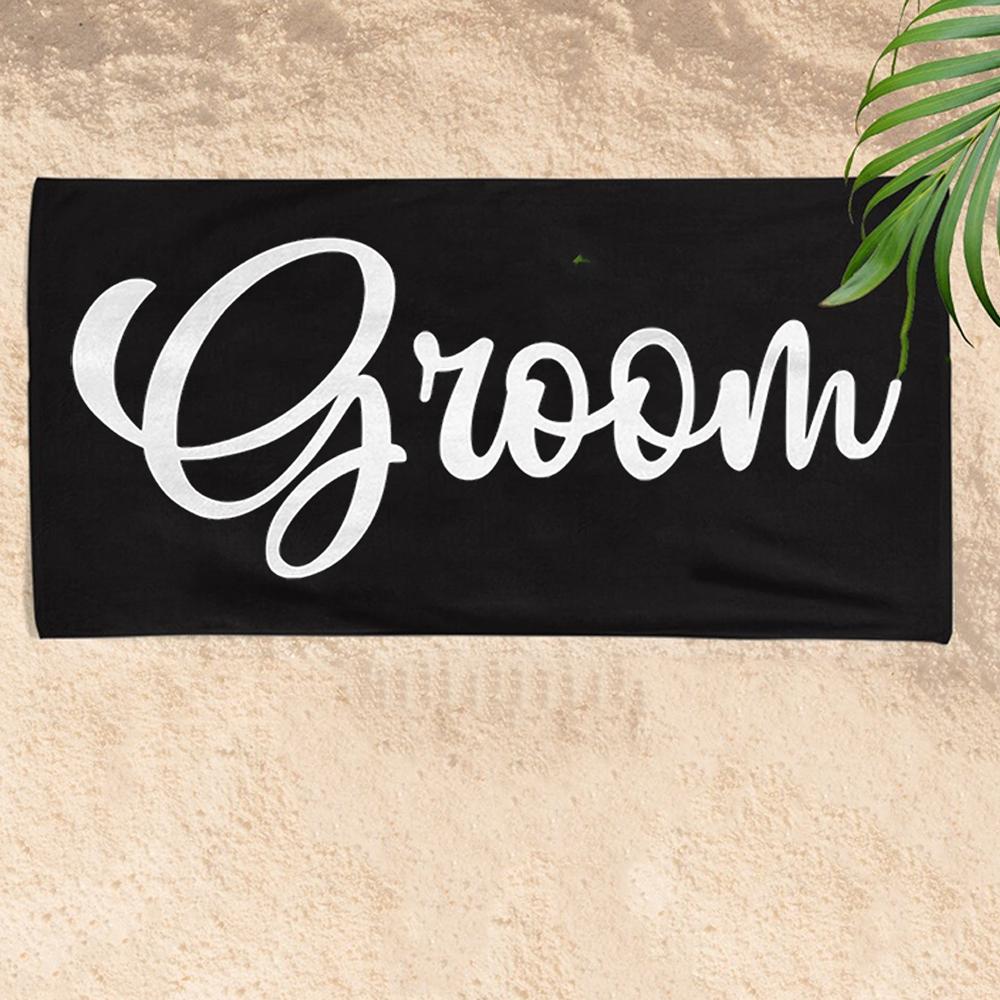 Bride Groom Beach Towels Beach Wedding Gift for Couple Honeymoon Bachelorette Party Bridal Shower Just Married Anniversary Gift