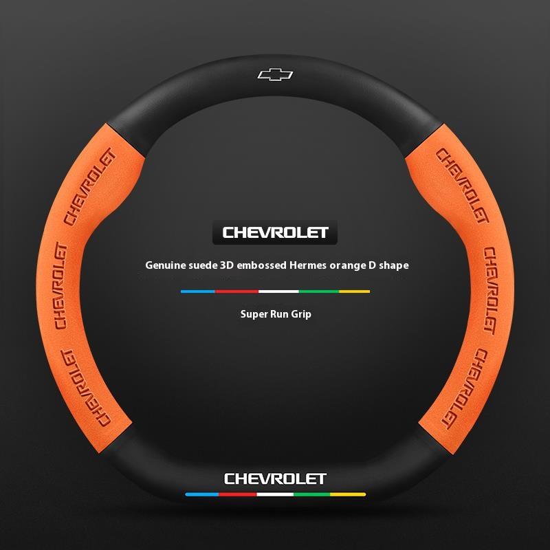 Car Steering Wheel Cover Genuine Suede Carbon Fiber For Chevrolet Cruze SparkLacetti EQUINOX Onix Tracker Trailblazer Suburban