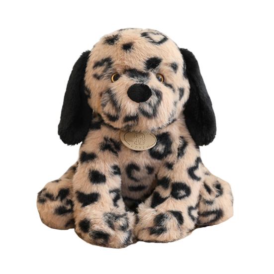 Spotted Dalmatian Plush Toy 25cm Super Soft Stuffed Dog Huggable Sitting Pose Cuddly Dog Plushie Gift for Girls Boys