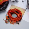 Halloween Spider Bat Multi-layer Stacked Bracelets Set for Women Pumpkin Boo Rice Beaded Bracelets Party Festival Jewelry Gifts