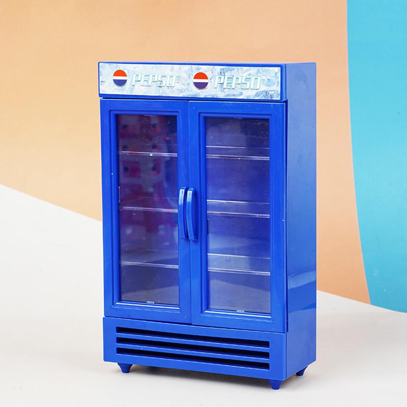 

1 шт. Морозильник ролевая игрушка 1:12 Кукольный домик Мини Двухдверный холодильник Кукольный домик Мебель Супермаркет Микро Сцена Модель as the picture