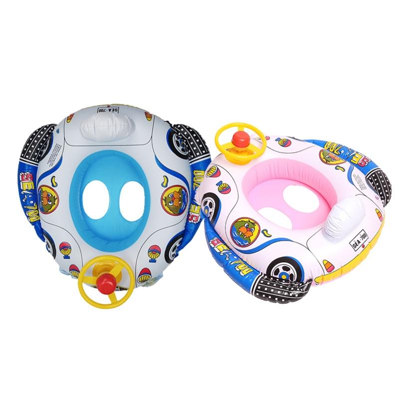 Baby Swimming Ring Inflatable Float Swim Seat With Steering Wheel And Bebe Horn For Safe Water Fun
