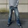 Mens Vintage High Street Jeans Slim Straight Distressed Denim Pants Casual Daily Wear