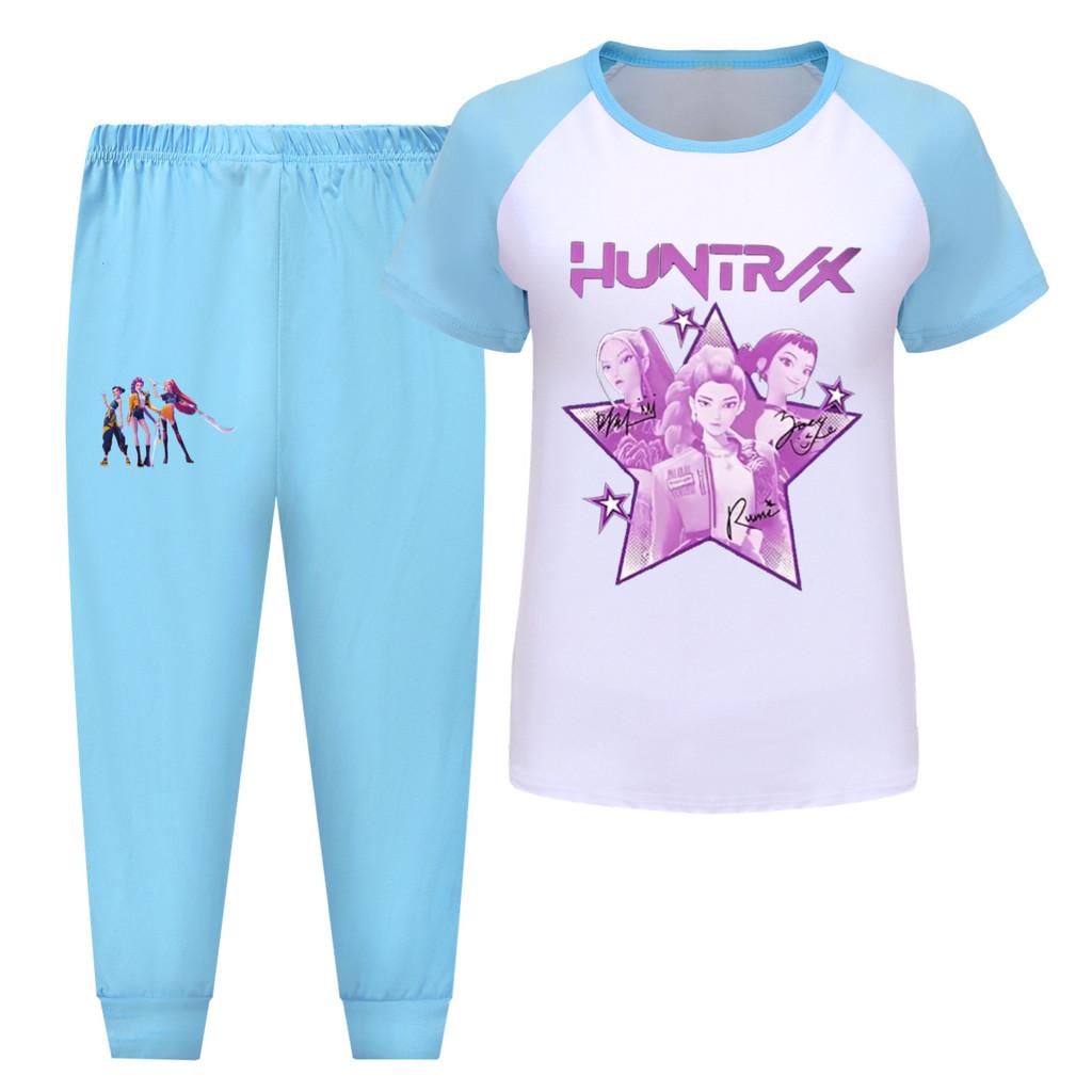 5034 Kinder Mädchen Rumi Zoey Mira Hunters Print T-Shirt Hose Hose Kleidungsset
