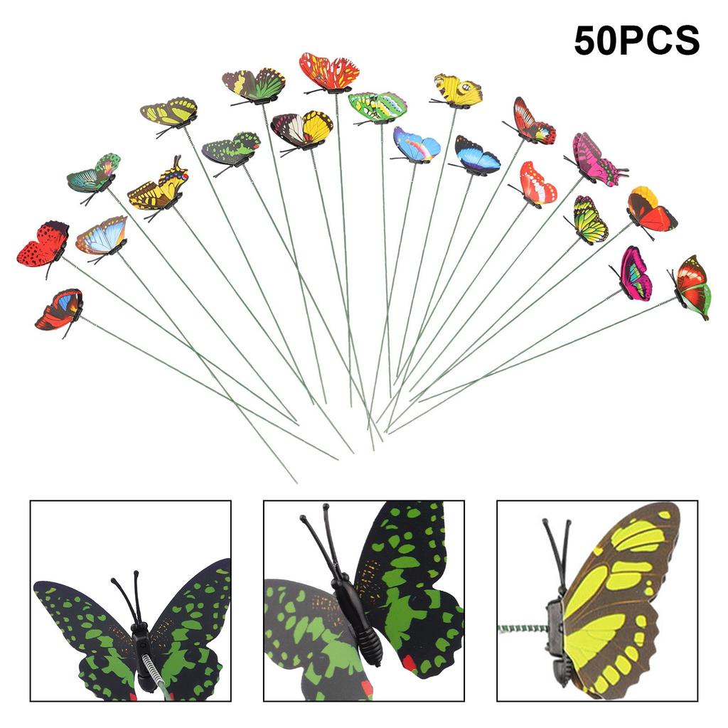 PVC Butterfly Stakes Party 50PCS Varied Waterproof