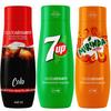 Set de 3 concentrados SodaStream Cola+7UP+Mirinda