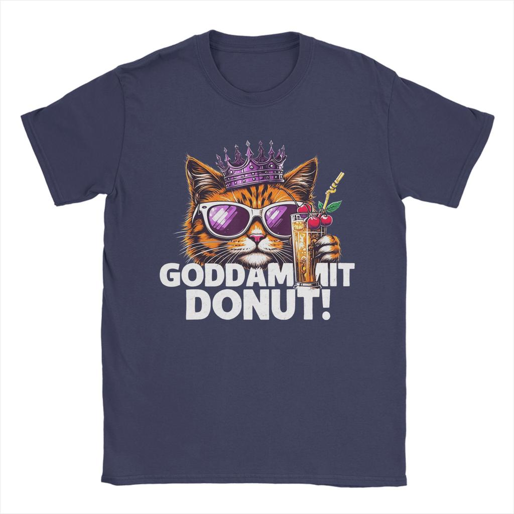 Donut Prinzessin Katze Meme T-Shirt Sommer Trendige T-Shirts Paar Baumwolle Rundhals Oversize T-Shirts Kurze Ärmel Streetwear Oberteile