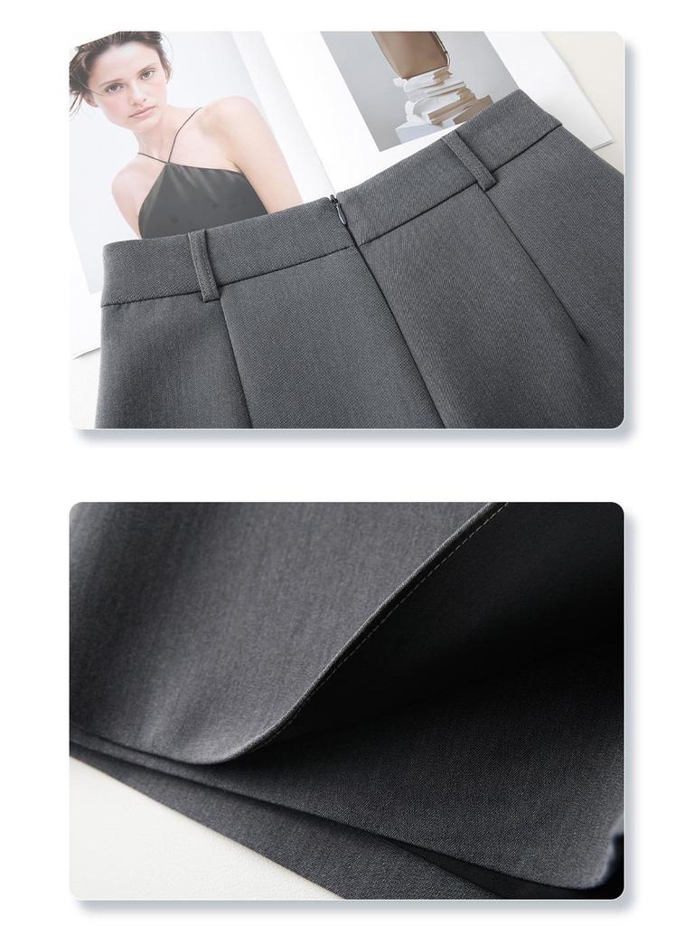 2025 Women's Black A-line High Waist Bodycon Midi Skirt - New Spring/Summer Design