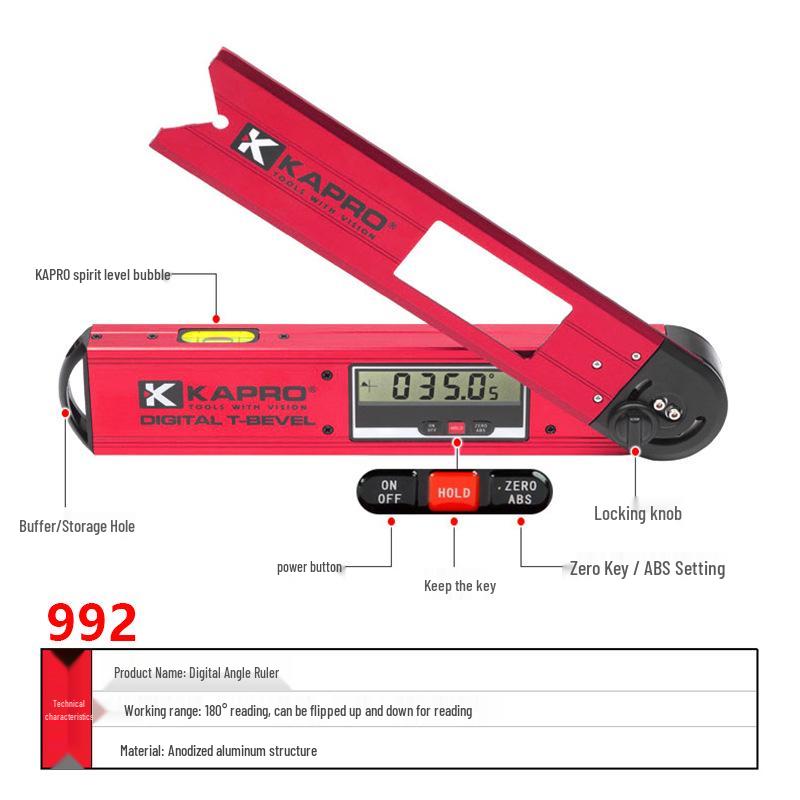KAPRO 992 Digital Woodworking Angle Meter - High Precision, Multifunctional Ruler Other