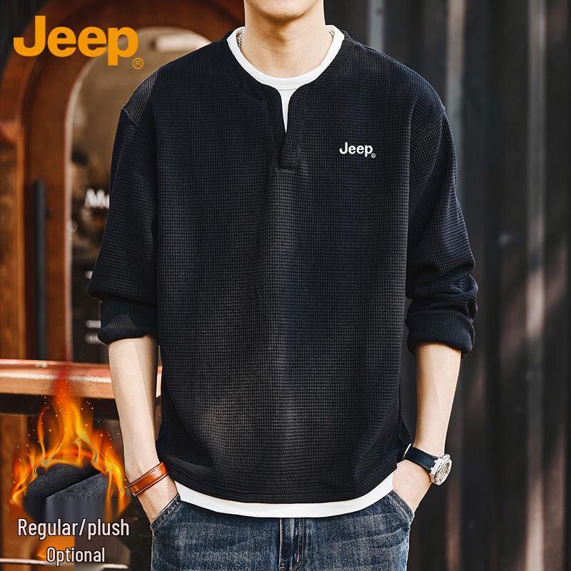 

Jeep Мужской вафельный трикотажный свитшот с эффектом двухслойности XL