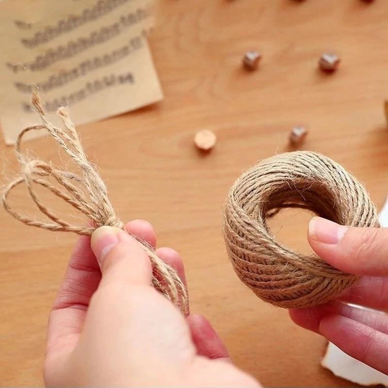 25 meters Jute Rope Hanging Photo Wall Handmade Scrapbook Crafts Gifts Decorative Packaging Vase Decoration Braided Jute Rope