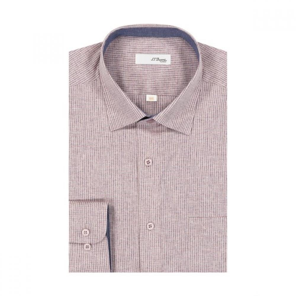 S.t. Dupont Summer Linen Mix Check Regular Fit Long Sleeve Shirt Se4sm11ls125spk 105