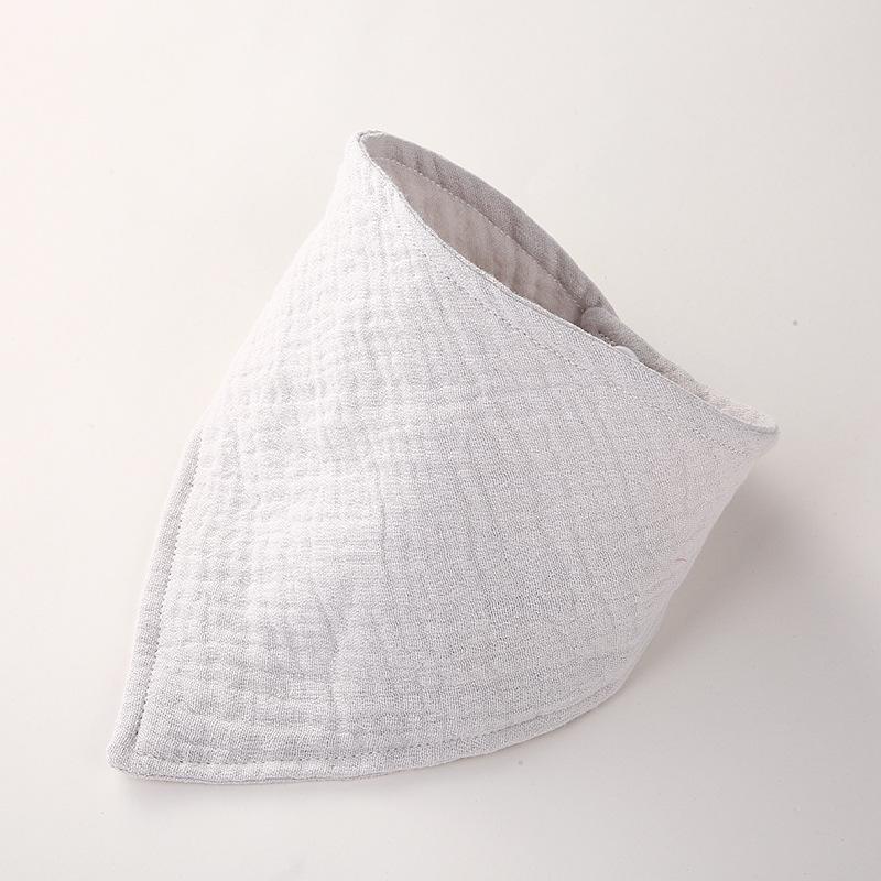 Double Layer Muslin Cotton Baby Bib - Solid Color Triangle Scarf