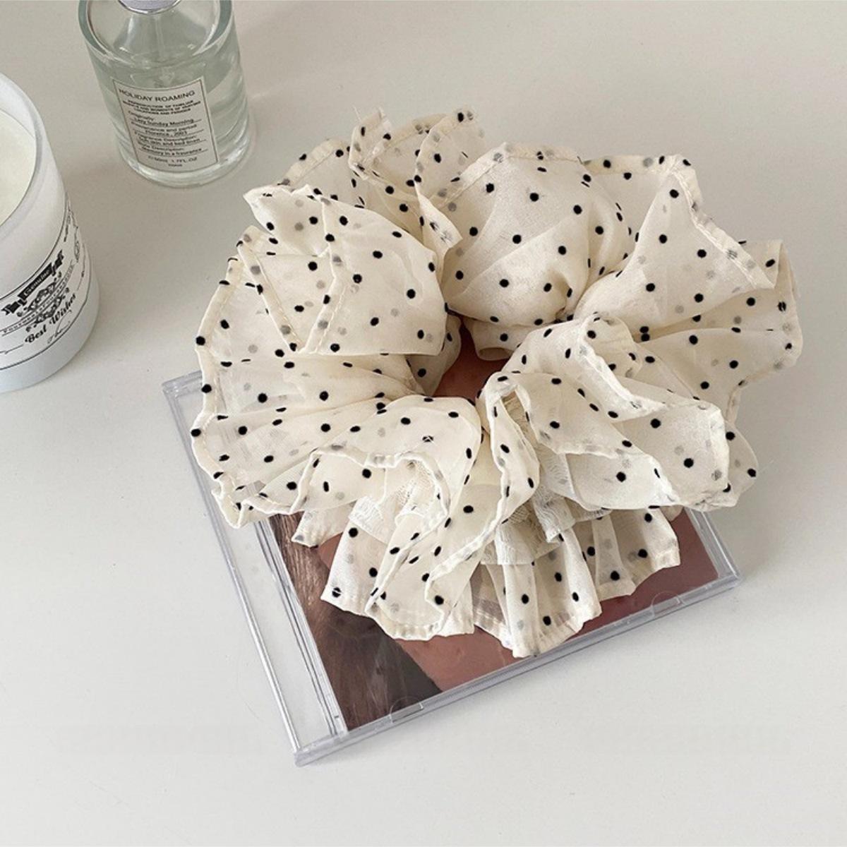 

Эластичные резинки для волос Большие резинки аксессуары для женщин девушки эластичная резинка заколка винтаж популярный новый в подарок kpop в горошек