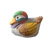 Wooden Duck Figurine Hand-Carved Duck Statue Small Rustic Wildlife Sculpture Collectible Ornament for Indoor Desk Shelf Decor