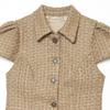 Spring and summer new women's clothing European and American style fashion slim lapel short sleeve sequin decorative woolen coat top