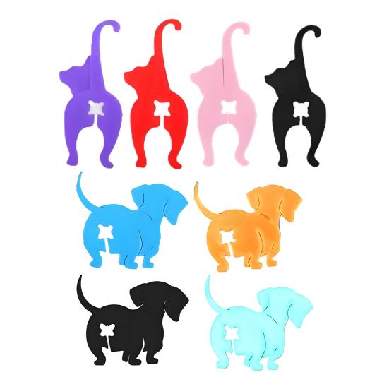 4Pcs Cat Butt Bread Clip Reusable Cat Dog Food Bag Clips 3D Printed Funny Cat Dog Butt Shaped Bread Tie Cat Lover Gifts