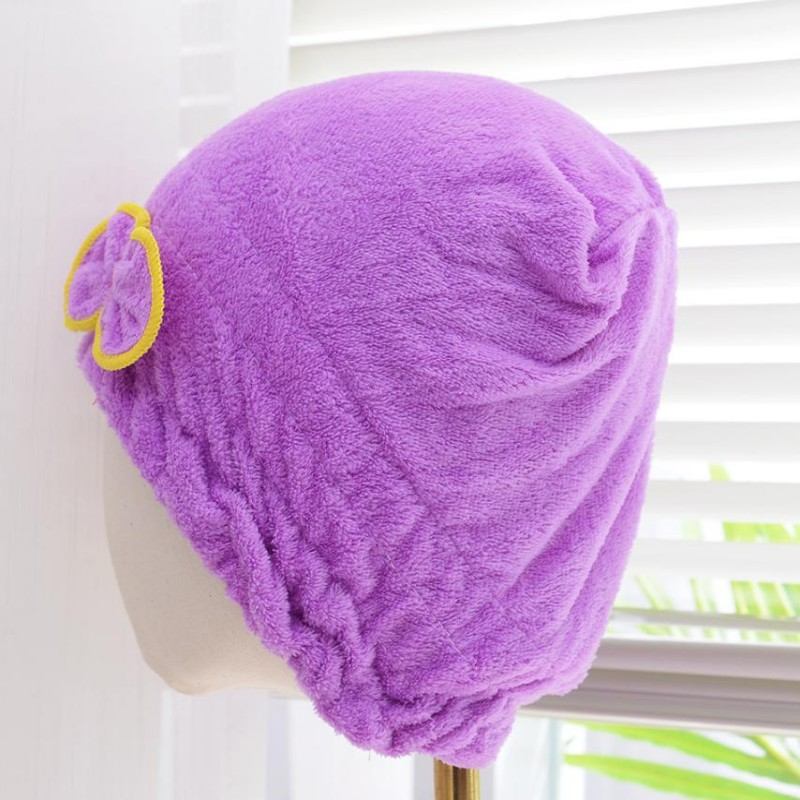 

2pcs Pack Microfiber Quick Dry Hair Cap with Bow for Women 2pcs pack фіолетовий