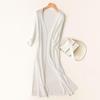 Women Long Cardigan Poncho Summer Autumn Thin Silk Knitted Cardigans Knitted Sweater Casual Loose Coat Jacket