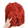 Women's Angora Red Anti-Aging Whitening Sweater | Autumn Winter Half-High Collar Long Sleeve Knit Top