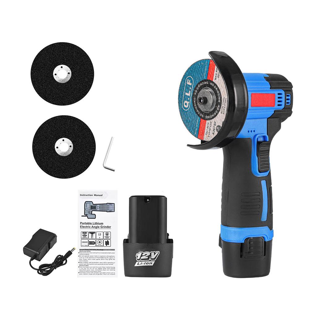 

12V Mini Angle Grinder Mini Household Rechargeable Cutting Machine Polishing Machine Electric Hand Grinder Polishing Machine US Plug