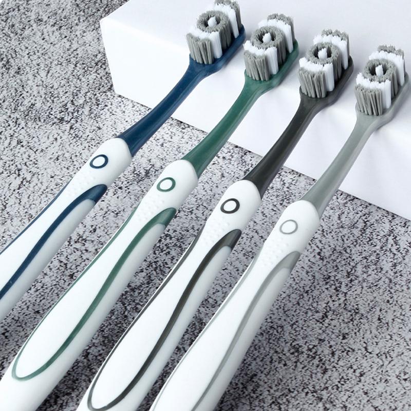 Toothbrush Whiten Tooth Super Hard Bristles Cross Remove Tongue Plaque Bacteria Stains Dental Oral Care