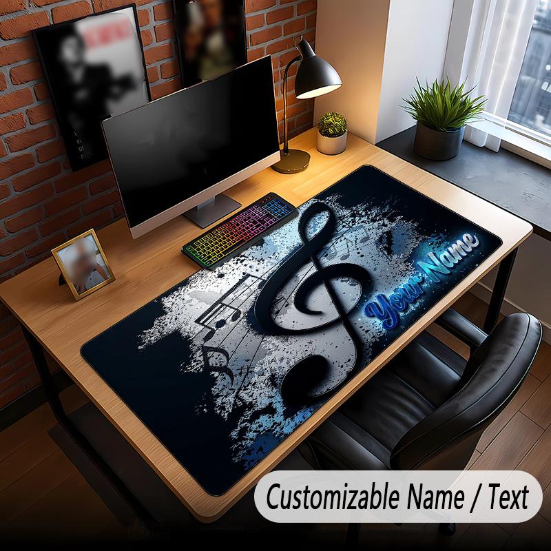Music General Theme Custom Mouse Pad Personalized With Name Text Customized Desk Mat For Office Home Decor