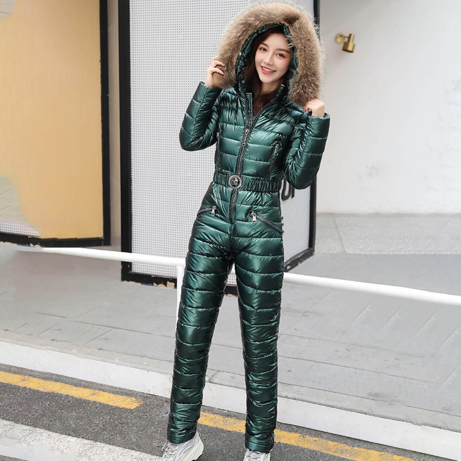 

Сплошной цвет, лыжный костюм с капюшоном, теплая утолщенная куртка-пуховик, костюм с лапшой, костюм для хлеба, цельный лыжный костюм XXL зелёный