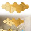 12pcs Hexagon Mirror Sticker Self Adhesive Art Wall Sticker Decals DIY Bedroom Living Room Bathroom Home Decor Christmas Decor