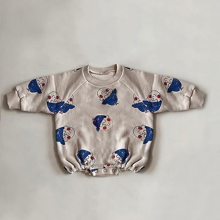 Autumn Style Korean Fleece Long Sleeve Baby Bodysuit Onesie