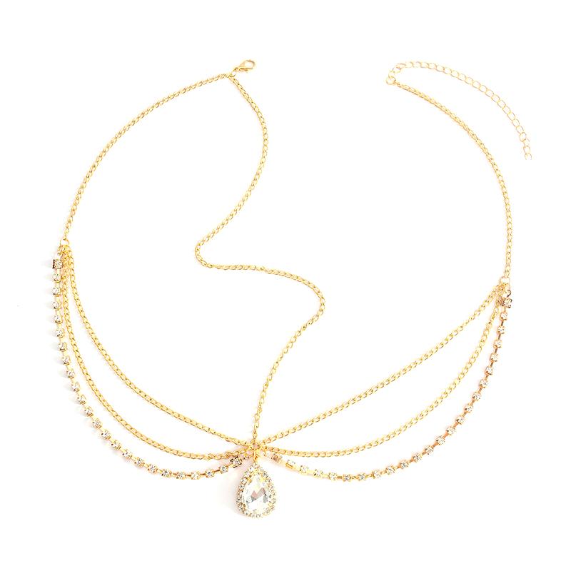 Handgefertigtes Süßes Hochzeitskopfstück Kristall Braut-Kopfkette Diadem Haarschmuck für Damen Strass Stirn-Haarband Zubehör