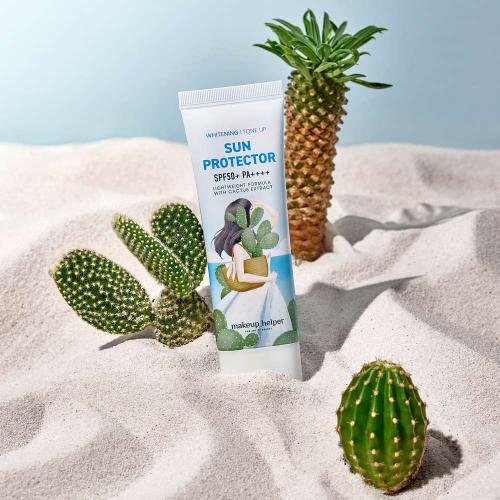 MakeUp Helper Whitening Tone Up Sun Protector Spf50+pa++++